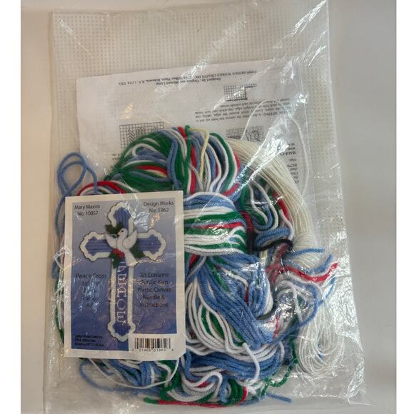 Vintage Design Works Peace Cross 13x19 Plastic Canvas Kit Sealed - Picture 2 of 3